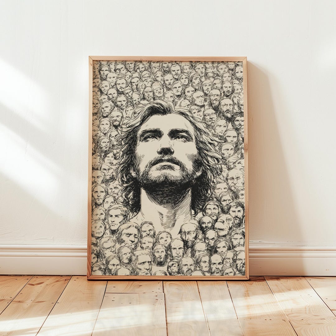 Jesus Portrait Art Print: Detailed Christian Wall Art, Spiritual ...