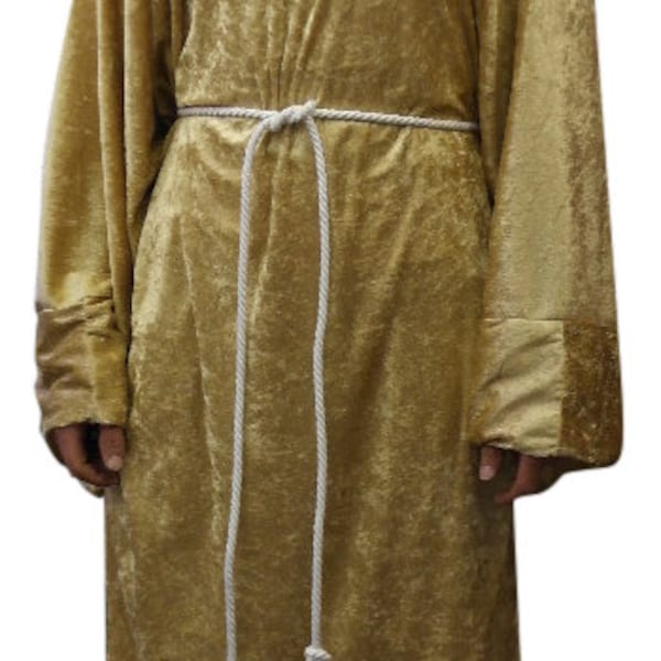 Crushed Velvet Unisex Adult Robe with Hood, Monk/Pagan/Wizard/Knight