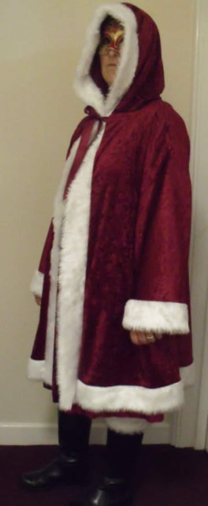 Crushed Velvet Adult Mrs Christmas/Victorian/Santa/Xmas Robe image 2