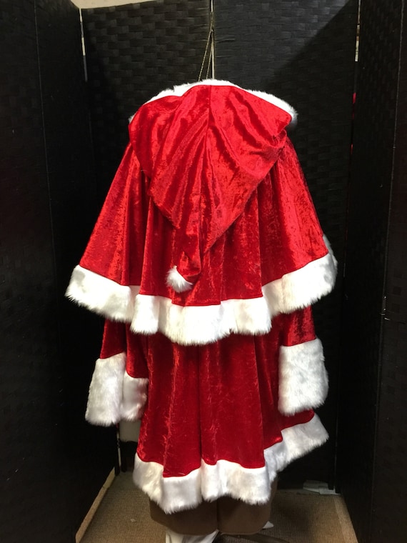 Short Crushed Velvet Santa Claus Father Christmas Costume With