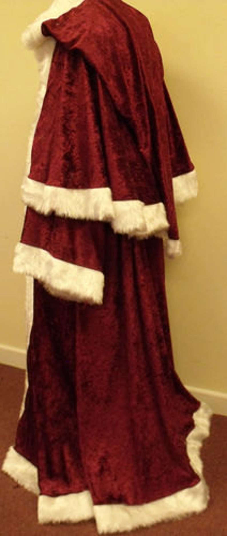 Plush Velvet Santa Robe: Victorian Father Christmas Costume With Fur ...
