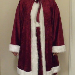 Crushed Velvet Adult Mrs Christmas/Victorian/Santa/Xmas Robe image 1