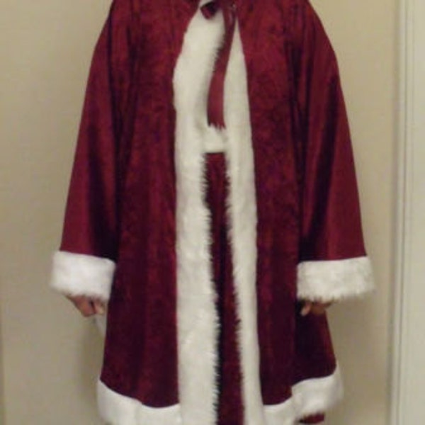 Crushed Velvet Adult Mrs Christmas/Victorian/Santa/Xmas Robe