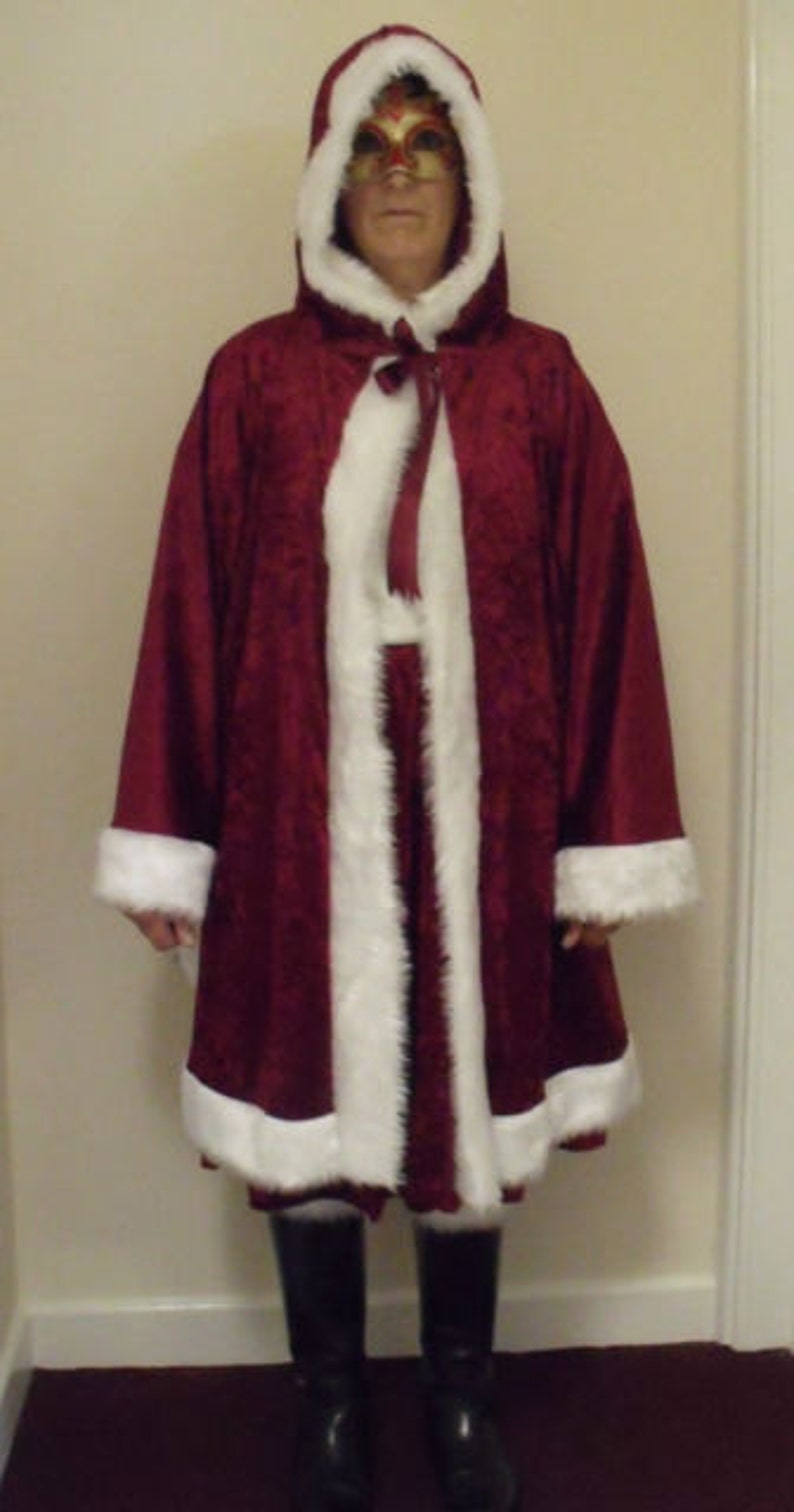 Crushed Velvet Adult Mrs Christmas/Victorian/Santa/Xmas Robe image 1