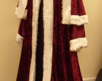 Crushed velvet St Nicholas/Father Christmas/Victorian/Santa/Xmas Robe with jacket and trousers included