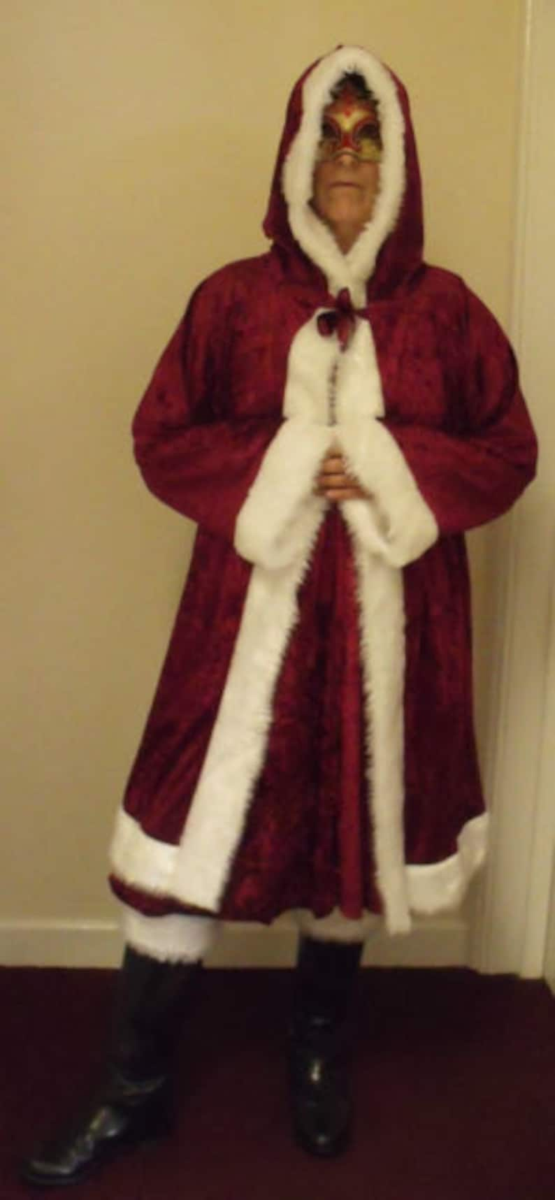 Crushed Velvet Adult Mrs Christmas/Victorian/Santa/Xmas Robe image 5