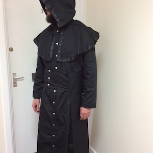 Black Cotton Drill Robe/Coat. Cosplay/LARP/