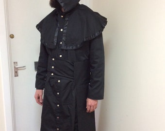 Black Cotton Drill Robe/Coat. Cosplay/LARP/