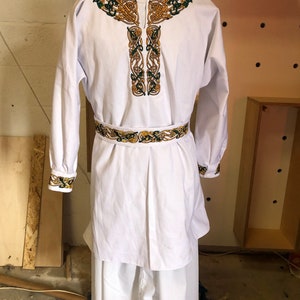 Viking dress with detailed embroidery