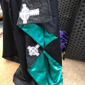 Luxury Satin inspired  robe with  embroidered motifs