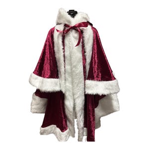 Crushed Velvet Adult Mrs Christmas/Victorian/Santa/Xmas Robe