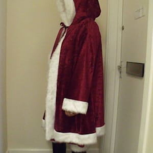 Crushed Velvet Adult Mrs Christmas/Victorian/Santa/Xmas Robe image 3