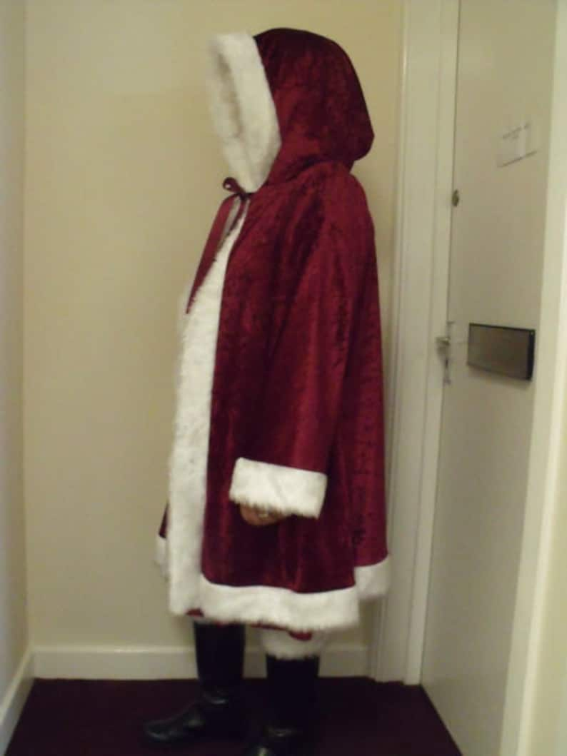 Crushed Velvet Adult Mrs Christmas/Victorian/Santa/Xmas Robe image 3