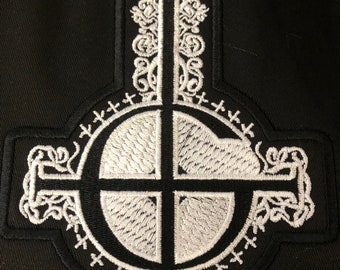 Papa emeritus embroidered motifs