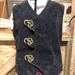 Waistcoat in black flock fabric