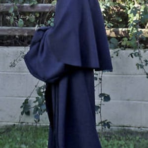 Black Cotton Drill Robe - Monk/Pagan/Grim Reaper/Larp/Halloween/Fancy Dress/Ritual small to XXL