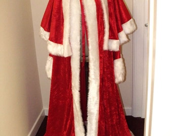 Red Crushed Velvet Santa Claus Costume