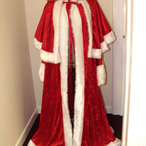 Red Crushed Velvet Santa Claus Costume