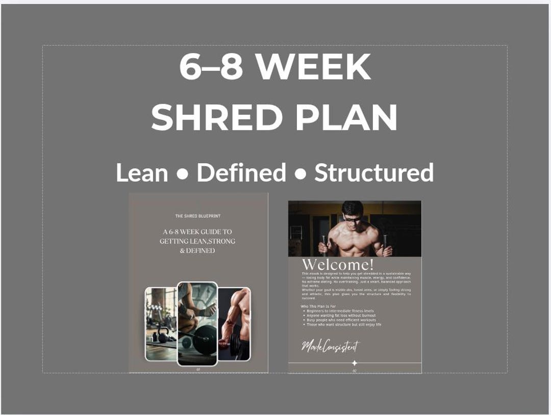 6–8 Week Shred Fitness Plan, Lean & Defined Workout Guide + Nutrition ...