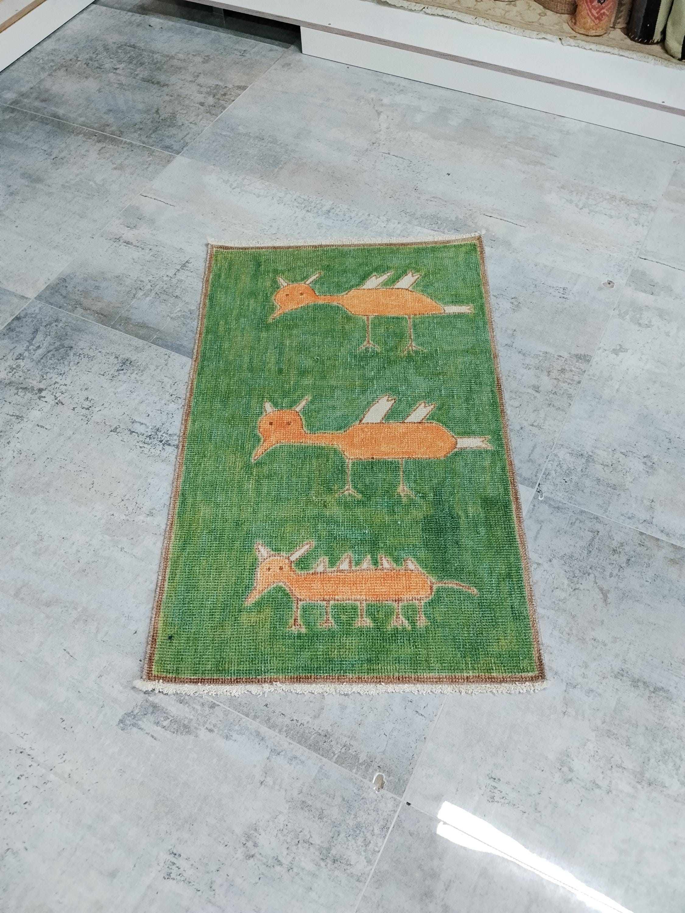 Vintage Animal Runner Rug - Etsy