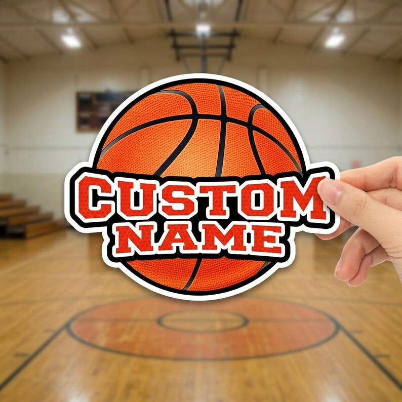 Custom Basketball Name Sticker, Personalized Basketball Decal for Water ...