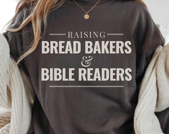 Shirt voor bakkers en bijbellezers | Shirt christelijk thuisschoolmoeder | Op Faith gebaseerd familie-T-shirt