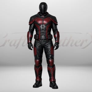 Handgjord läderhjältedräkt || Night Avenger taktisk outfit || Dark Fantasy Warrior cosplay-dräkt