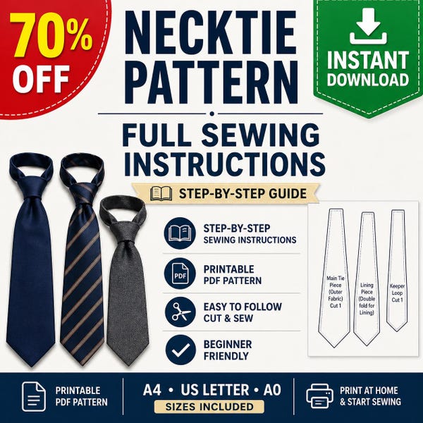 Pattern For Necktie Womens Necktie - Etsy