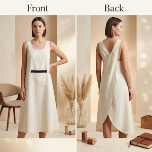 Cross Back Apron Dress PDF Sewing Pattern | Beginner Friendly DIY Pinafore Dress | Instant Download A0 A4 US Letter Sizes