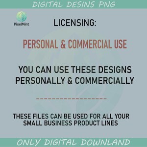 Puede incluir: Un gr&aacute;fico de dise&ntilde;o digital con texto que dice: "LICENCIA: USO PERSONAL Y COMERCIAL. PUEDES USAR ESTOS DISE&Ntilde;OS PERSONAL Y COMERCIALMENTE. ESTOS ARCHIVOS SE PUEDEN USAR PARA TODAS TUS L&Iacute;NEAS DE PRODUCTOS DE PEQUE&Ntilde;AS EMPRESAS. S&Oacute;LO DESCARGA DIGITAL."