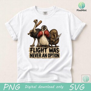Funny Birds Squad Vintage Flight Was Never an Option PNG Retro Bird Fold Graphic Bird Lover png Funny Animal Humor Clipart Descarga digital
