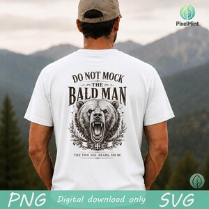 Do Not Mock The Bald Man PNG, Two She Bears 850 BC, Funny Bible Humor, Elisha Christian Meme, Scripture Joke, Digital Download