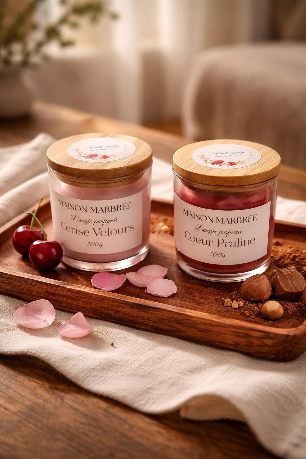 Bougies Chauffe Thé Parfumées Vanille Orange - Forme Coeur - St Valentin