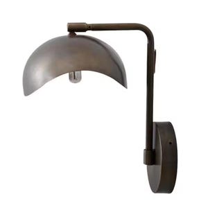 Coppia di applique da parete in metallo curvo industriale con finitura bronzo, stile vintage, luci cablate per camera da letto, corridoio, lettura, decorazione d'accento