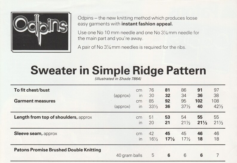Ladies Sweater Knitting Pattern Sizes 76-97cms, 30-38ins English ...