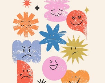 Kindergefühls-Tagebuch - Eine lustige Art, Emotionen zu erkunden |  Kinder Stimmungstagebuch | Canva Vorlage