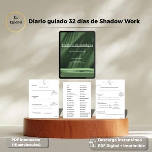 Diario de Shadow Work en español | 32 días de introspección y sanación emocional | PDF imprimible | digital