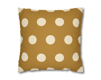 コンスタンシー - 黄土色とクリーム色の抽象柄枕カバー モダンな装飾クッションカバー