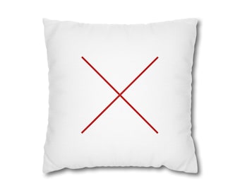 X - 赤と白のミニマルパターン枕カバー モダンな装飾クッションカバー