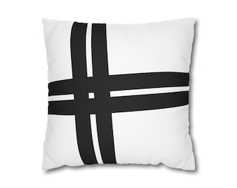 Intersect - 白黒抽象柄枕カバー モダンな装飾クッションカバー