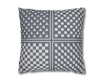 Konwergencja - Poszewka na poduszkę z abstrakcyjnym wzorem łupkowym i srebrnym, nowoczesna dekoracyjna poszewka na poduszkę