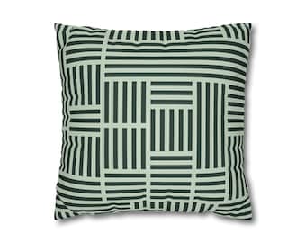 パラレル - セージと森の抽象柄ピローケース モダンな装飾クッションカバー