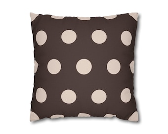 コンスタンシー - 温かみのあるココアとベージュの抽象柄ピローケース モダンな装飾クッションカバー