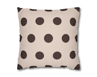 コンスタンシー - ベージュと温かみのあるココア色の抽象柄枕カバー モダンな装飾クッションカバー