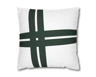 Intersect - 森と白の抽象柄ピローケース モダンな装飾クッションカバー