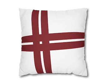 Intersect - クリムゾンとホワイトの抽象柄ピローケース モダンな装飾クッションカバー