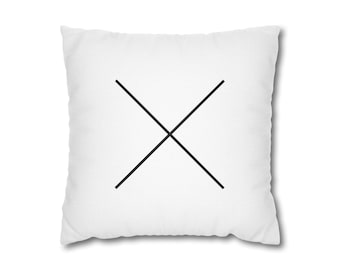 X - 白黒ミニマルパターン枕カバー モダンな装飾クッションカバー