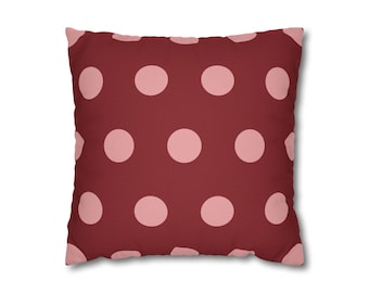 コンスタンシー - クリムゾンとローズの抽象柄ピローケース モダンな装飾クッションカバー