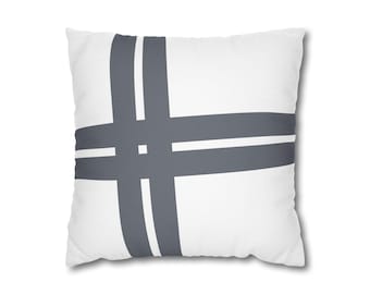 Intersect - スレートとホワイトの抽象柄ピローケース モダンな装飾クッションカバー