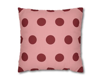 コンスタンシー - ローズとクリムゾンの抽象柄ピローケース モダンな装飾クッションカバー